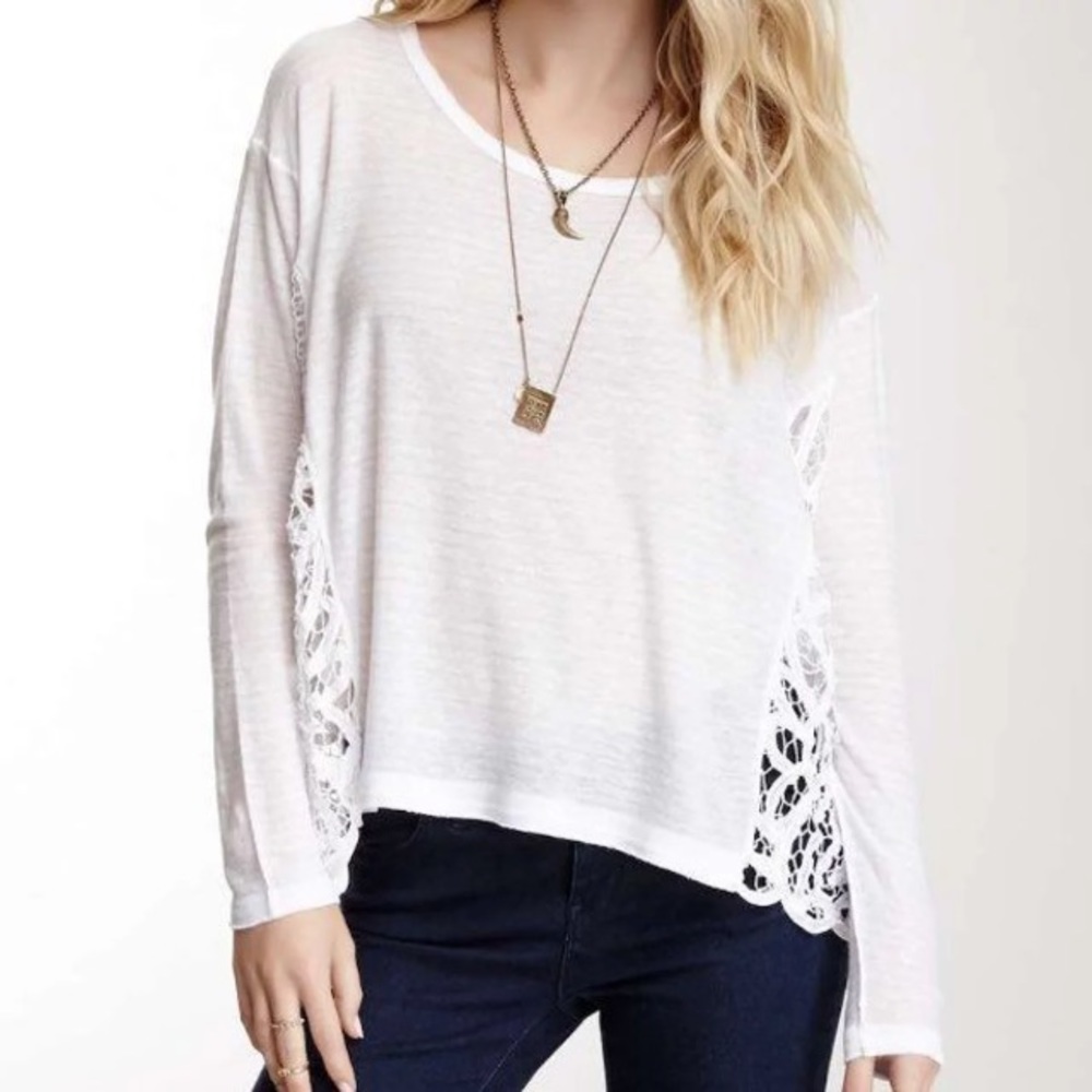 Free People - Striped Linen Pullover